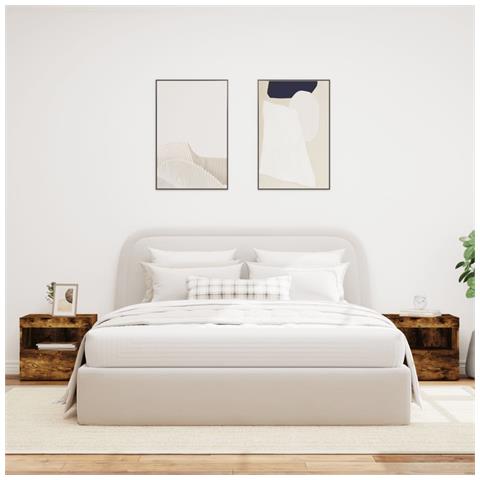 Comodini Con Luci Led 2pz Rovere Fumo 50x40x45 Cm - Foto 3