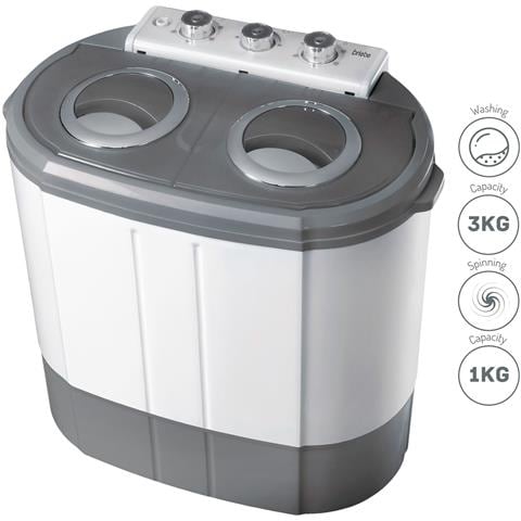 Wm1140 Mini Lavatrice Portatile Camping 3kg Lavati, 1kg Centrifuga, 2 Scomparti 190 W Bianco /grigio - Foto 1