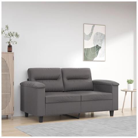 Divano A 2 Posti Grigio 120 Cm In Similpelle - Foto 1
