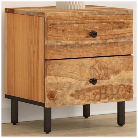 Comodino 40x33x46 Cm In Legno Massello Di Acacia - Foto 1