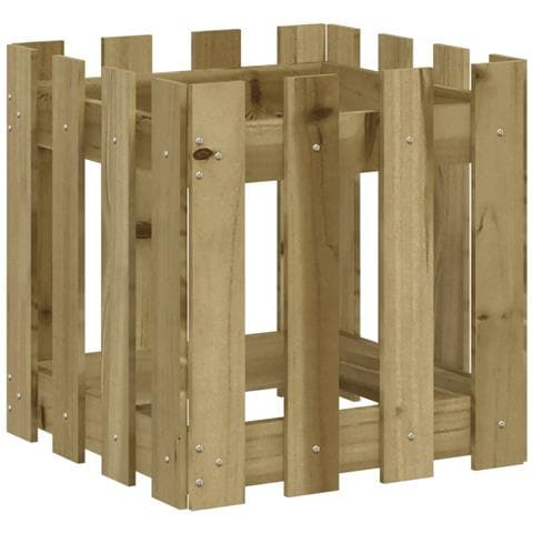 Fioriera Giardino A Recinzione 40x40x40pino Massello Impregnato - Foto 1