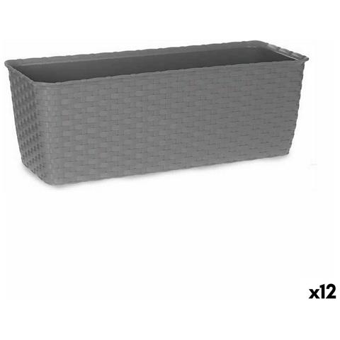 Vaso Rettangolare Da Balcone Stefanplast Grigio Plastica 15,5 X 13,5 X 39 Cm (12 Unità) - Foto 1