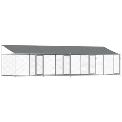Gabbia Cani Con Tetto E Porte Grigia 8x2x2 M In Acciaio Zincato - Foto 1