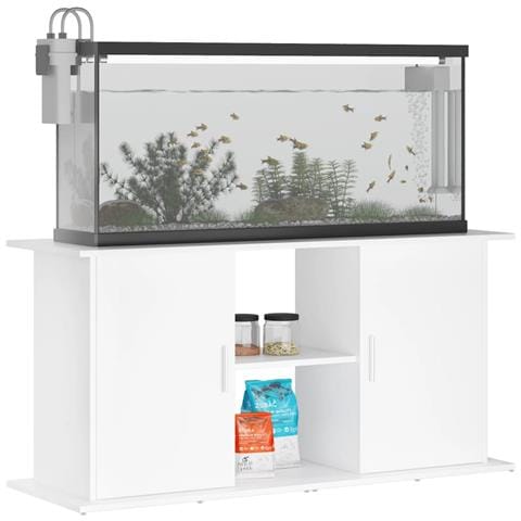 Supporto Per Acquario 121x41x58 Cm In Legno Multistrato Bianco - Foto 2