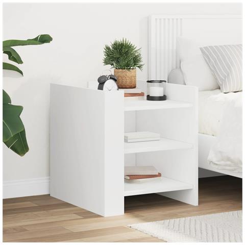 Comodino Bianco 45x50x50 Cm In Truciolato - Foto 1