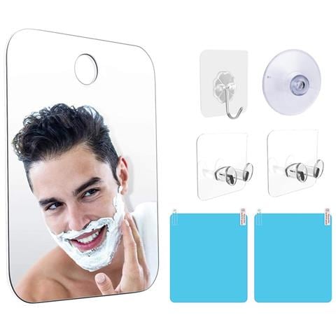 Specchio Ingranditore Specchio Doccia Appeso A Parete Con Gancio Pellicola Antiappannamento Bagno - Foto 1
