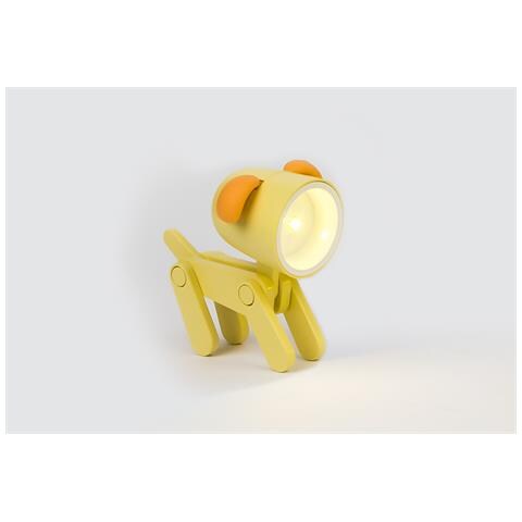 Puppy Dog Mini Lampada Giallo A Forma Di Cane Da Tavolo Pieghevole A Led Luce Calda Regolabile E Tascabile Per La Lettura O Illumina Sul Tuo Comodino O Scrivania Pile Incluse - Foto 1