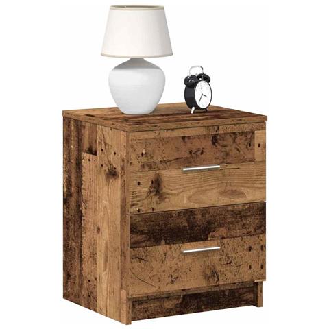 Comodini 2 Pz Con 2 Cassetti Legno Antico 40x36x50 Cm - Foto 1
