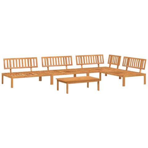 Set Divano Pallet Da Giardino 5 Pz In Legno Massello Di Acacia - Foto 2