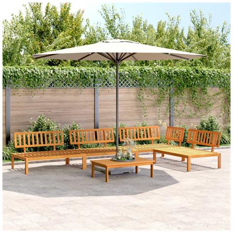 Set Divano Pallet Da Giardino 5 Pz In Legno Massello Di Acacia - Foto 1