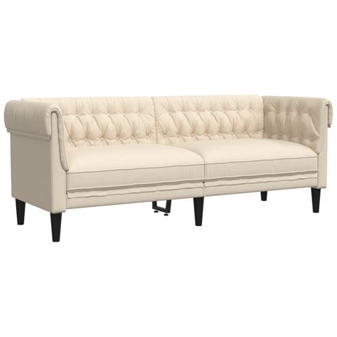 Divano Chesterfield A 3 Posti In Lino - Foto 2