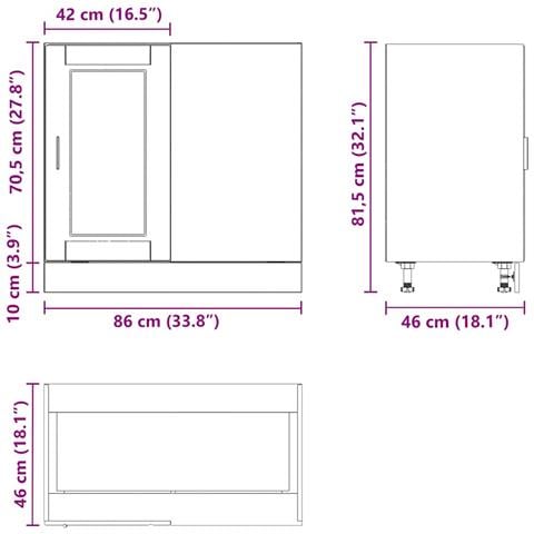 Mobile Base Lavello “Lyon” Bianco in Legno Multistrato - Foto 2