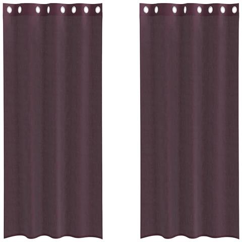 Tende In Voile Con Occhielli 2 Pz Viola 140x245 Cm - Foto 2