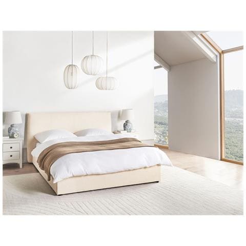 Letto Contenitore Bouclé Lavaur 160 X 200 Cm Beige - Foto 1