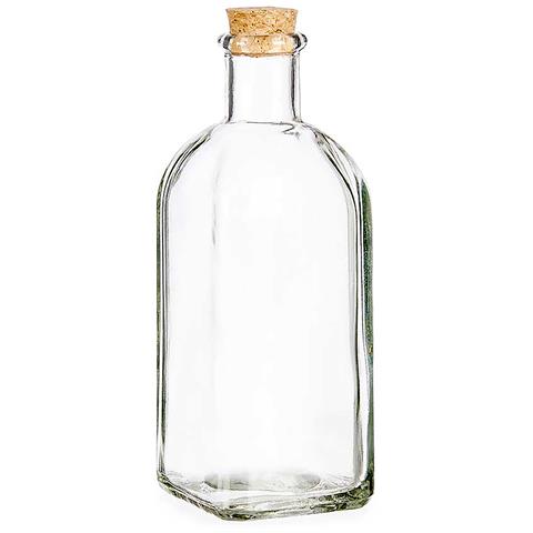 Bottiglia In Vetro 500 Ml Tappo Sughero 7x7x20 Cm. Colore Trasparente - Foto 1