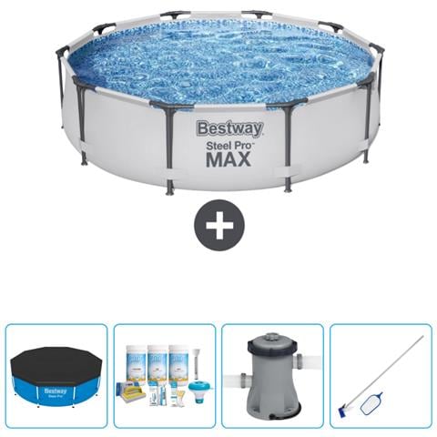 Piscina Fuori Terra - In Giro - 305x76 Cm - Grigio - Include Accessori Coordinati Cb5 - Foto 1