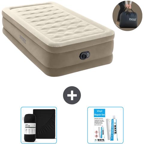 Set Materassino Gonfiabile - 191x99x46 Cm - Beige - Include Accessori Coordinati - Foto 1