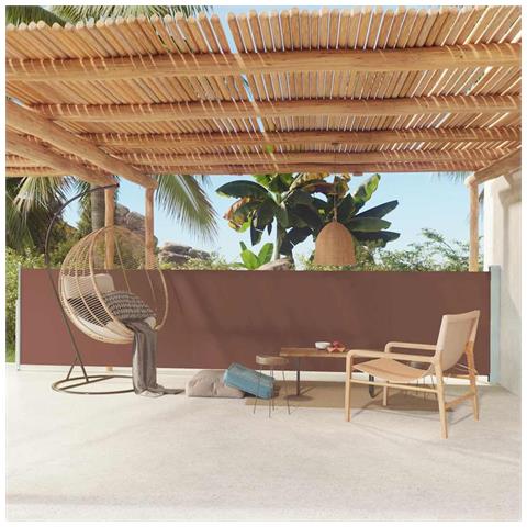 Lusso Casadino -  Tenda Laterale Retrattile Per Patio 117x600 Cm Marrone - Foto 8