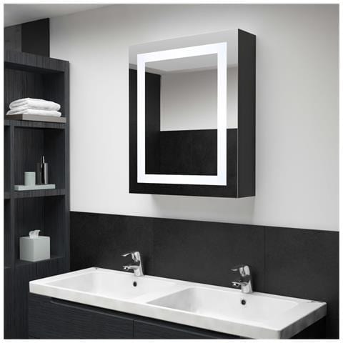 Lusso Casadino -  Armadietto Bagno Con Specchio E Led 50x13x70 Cm - Foto 8