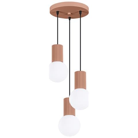 Sollux Lighting Lampada A Sospensione Halo 3p Moka Sl.1735 - Moderno Lampada A Sospensione Moka 125x25x25 Cm - Foto 1