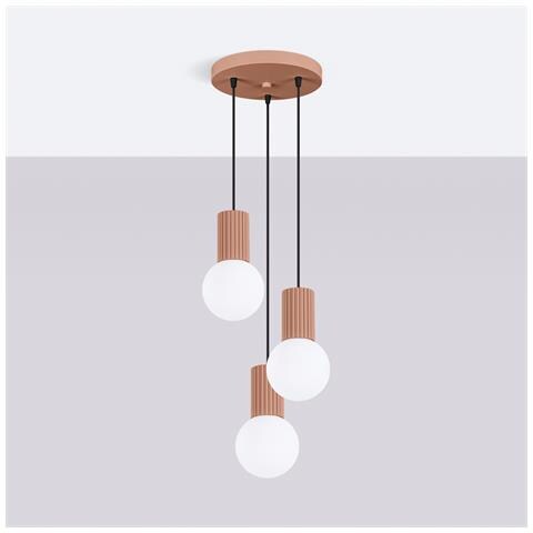 Sollux Lighting Lampada A Sospensione Halo 3p Moka Sl.1735 - Moderno Lampada A Sospensione Moka 125x25x25 Cm - Foto 2