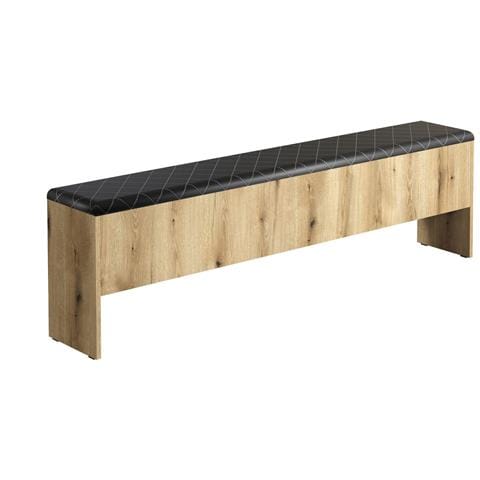 Panca Con Portaoggetti Esteban - Marrone - Fibre Polimeriche - 185x54x30 Cm - Foto 1