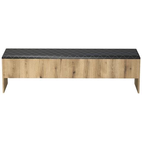 Panca Con Portaoggetti Esteban - Marrone - Fibre Polimeriche - 185x54x30 Cm - Foto 2