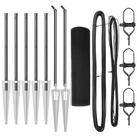 Set di Pali di Recinzione Set di 2 Grigio Metallo 10 x 0.5 m - Foto 1