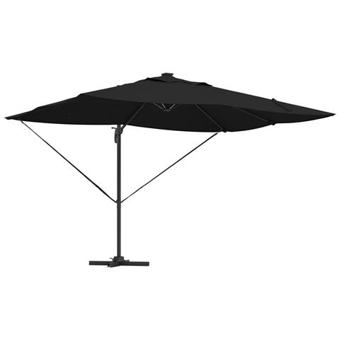 Ombrellone a Sbalzo Roma con LED Nero 352x251x265 cm Alluminio - Foto 1