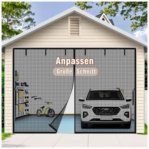 Tenda Zanzariera Magnetica In Fibra Di Vetro Per Garage - Installazione Semplice Senza Fori White S - Foto 7