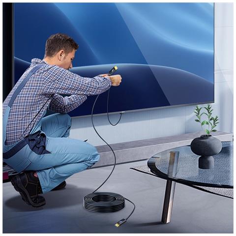 Cavo Hdmi In Fibra Ottica 4k 60hz - Cavo Hdmi 2.0 Ad Alta Velocità Per Pc, Tv, Proiettore 15 Metri - Foto 5