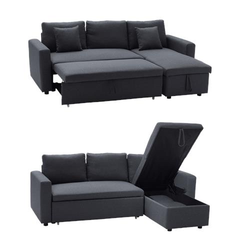 Clark Divano Letto Angolare A 3 Posti Grigio Screziato - Foto 8