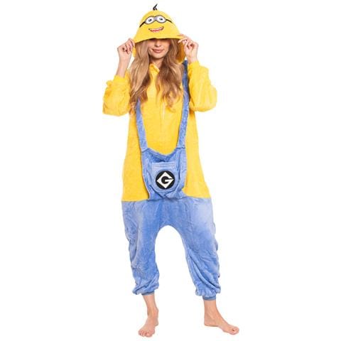 Pigiama Da Donna Tuta Kigurumi Onesie Costume Minion Giallo 175-185 Xl - Foto 7
