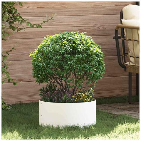 Vaso da giardino Bianco 40 x 40 x 20 cm Acciaio - Foto 2