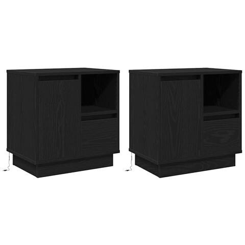 Armadio da Notte con cassetto con 2 pcs Nero 50 x 34.5 x 50 cm. - Foto 1
