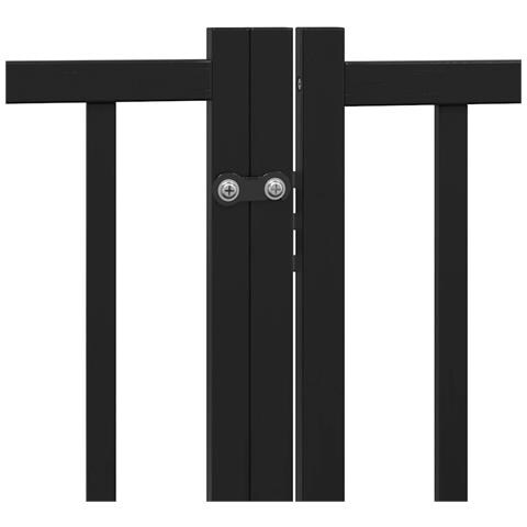 Cancello Cani Pieghevole Nero 6 Pannelli 300 cm Massello Abete - Foto 9
