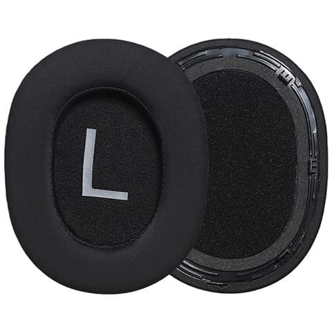 Cuscinetti Di Ricambio In Tessuto Ice Silk Nero Compatibili Con Cuffie Bluetooth Qcy H4 - 2 Pezzi - Foto 1