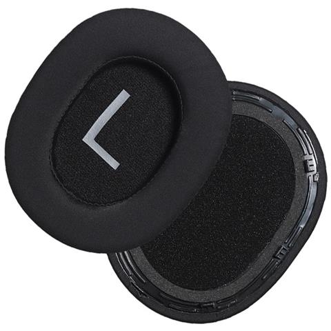 Cuscinetti Di Ricambio In Tessuto Ice Silk Nero Compatibili Con Cuffie Bluetooth Qcy H4 - 2 Pezzi - Foto 2