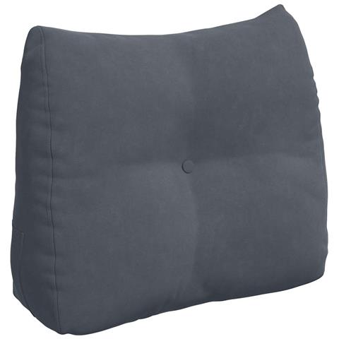 Cuscino per Schiena Grigio scuro 60 x 24 x 50 cm Velluto - Foto 1