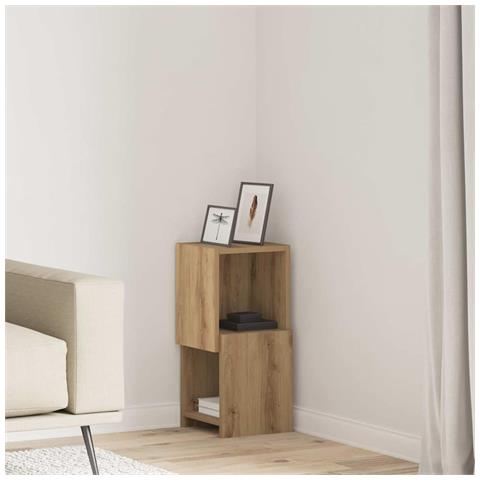 Mobile angolare Bianco 25,5x25x55cm Legno multistrato - Foto 2