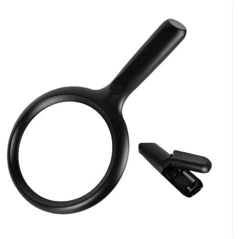 Lente D'ingrandimento Portatile 28x/56x Con 24 Luci Led - Lente D'ingrandimento Illuminata Per Lettura Black - Foto 6