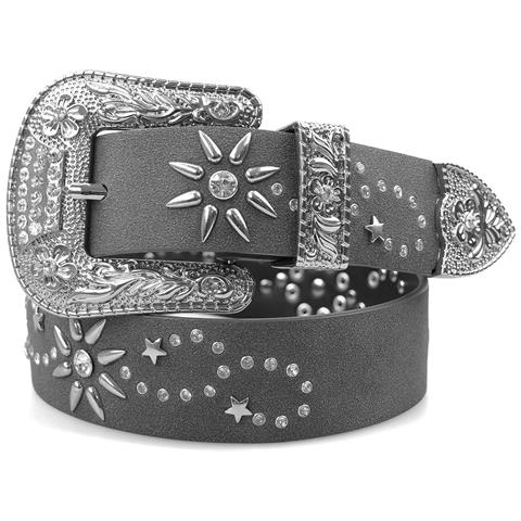 Cintura Nera Designer con Fibbia in Rilievo - Foto 6