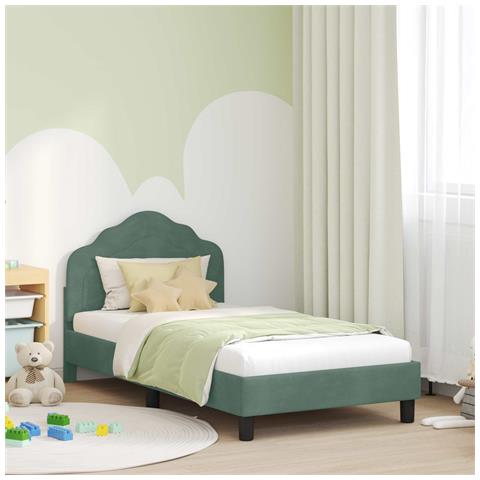 Struttura letto bambini con testata Verde Mare 80 x 160 cm - Foto 2