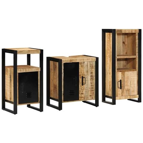 Set di mobili per il bagno 3 pcs Legno di mango massello - Foto 1