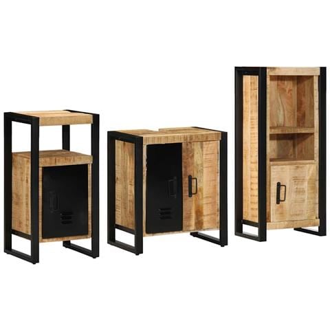 Set di mobili per il bagno 3 pcs Legno di mango massello - Foto 2