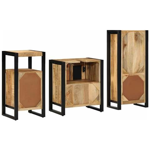 Set di mobili per il bagno 3 pcs Legno di mango massello - Foto 9