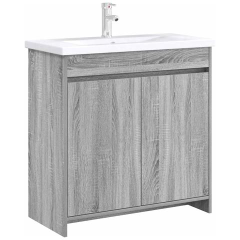 Mobiletto da Bagno Sotto Lavabo Sonoma grigio - Foto 2