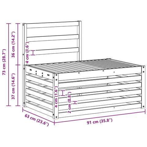 Set di divani da esterno Bianco 91 x 63 x 73 cm - Foto 8