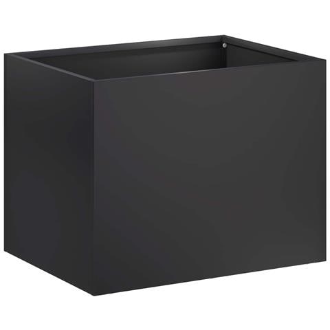 Vaso da giardino Nero 40 x 30 x 30 cm Acciaio laminato a freddo - Foto 1