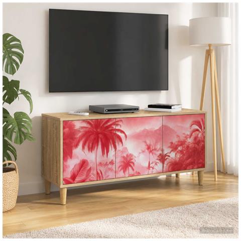 Mobile TV AACHEN 102 x 33 x 50 cm Sonoma Legno ingegnerizzato - Foto 2